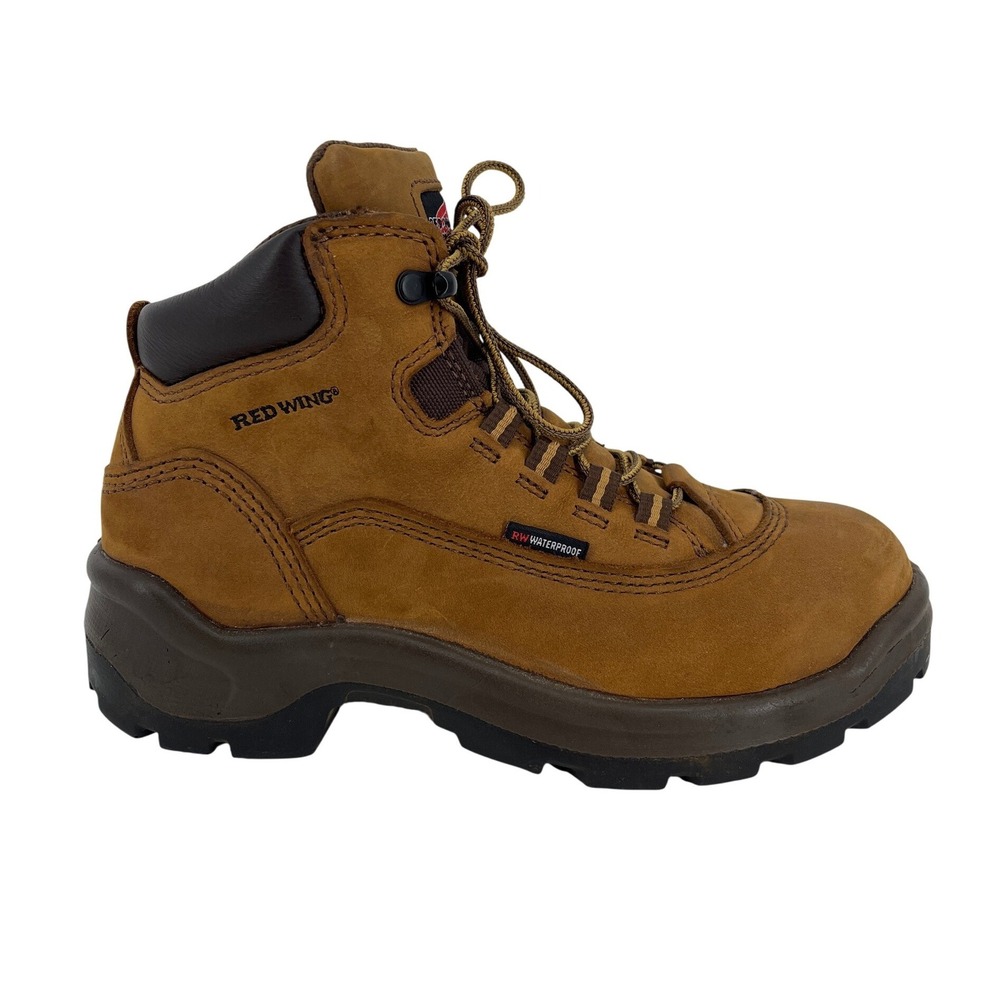 Red Wing Womens 7 Brown Leather Waterproof Work Boots Lace Up Hiking ASTMF2413
